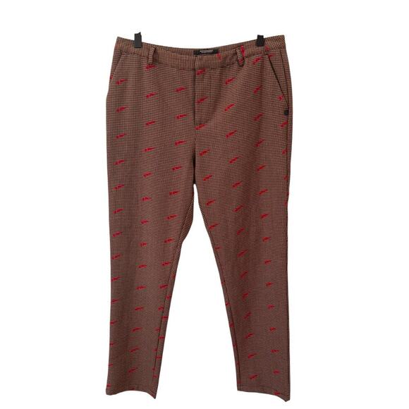 Scotch & Soda Houndstooth Shooting Star Tapered Trousers in "Brown Flock" Sz M - Picture 4 of 14